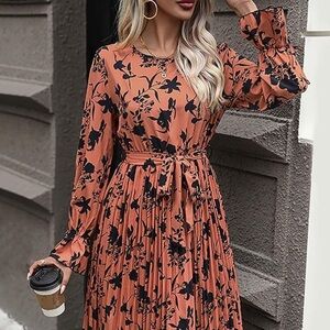 Piper & Scoot Floral Maxi Dress with Pleated Bottom